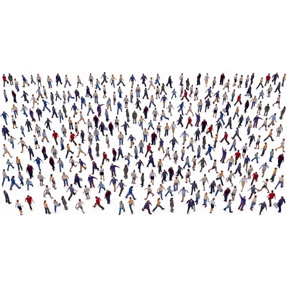 Empire Art Direct Crowd Frameless Free Floating Tempered Glass Panel Graphic Wall Art, 24" x 48" x 0.2", Ready to Hang