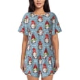 thumbnail image 1 of Fotbe Snowflake Christmas gnome Conjunto de Pijama Estampado para Mujer, 2 Piezas, Ropa de Dormir con Camiseta de Manga Corta y Shorts Suaves-Medium, 1 of 6