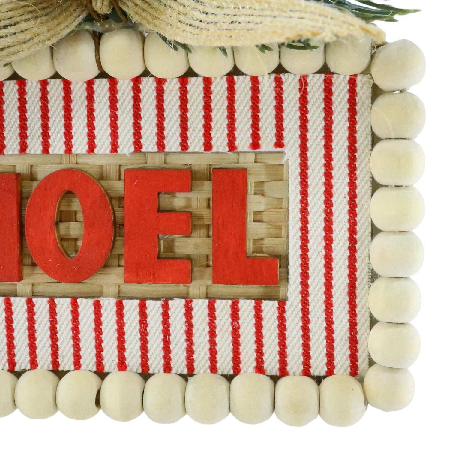 Holiday Time Wooden Beads NOEL Frame Ornament