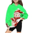 thumbnail image 2 of CLOISE Hoodies for Girls Kids Boys Teen Christmas Long Sleeve Hooded Sweatshirt Tops with Pocket Snowman Prints Outfits Fall Winter Clothes Green 4-14T, 2 of 3