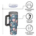 thumbnail image 4 of 40oz Pioneer Flower Floral Print Pattern Insulated Tumbler with Handle, BPA-Free Leak Proof Lid and Straws, Double Wall Vacuum, Hot 12h/Cold 34h, 4 of 6