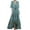 Air Force Blue, variant on Women's Floral Print Half Sleeve Wrap Maxi Dress with Pockets and Slit Everyday Wear 100% Polyester Fabric Type