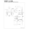 thumbnail image 2 of Kingston Brass KS8611EL 4 in. Centerset Bathroom Faucet, Polished Chrome, 2 of 2
