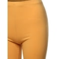 thumbnail image 4 of A2Y Women's Basic Solid Premium Cotton Mid Thigh High Rise Biker Bermuda Shorts Ash Mustard 5XL, 4 of 5