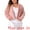 Pink, variant on Women's Plus Size Fluffy Open Front Cropped Faux Fur Coat 2X Pink