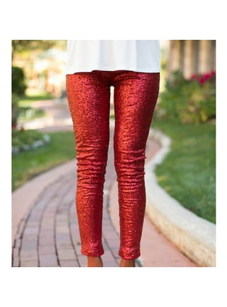 Plus size best sale red sequin pants