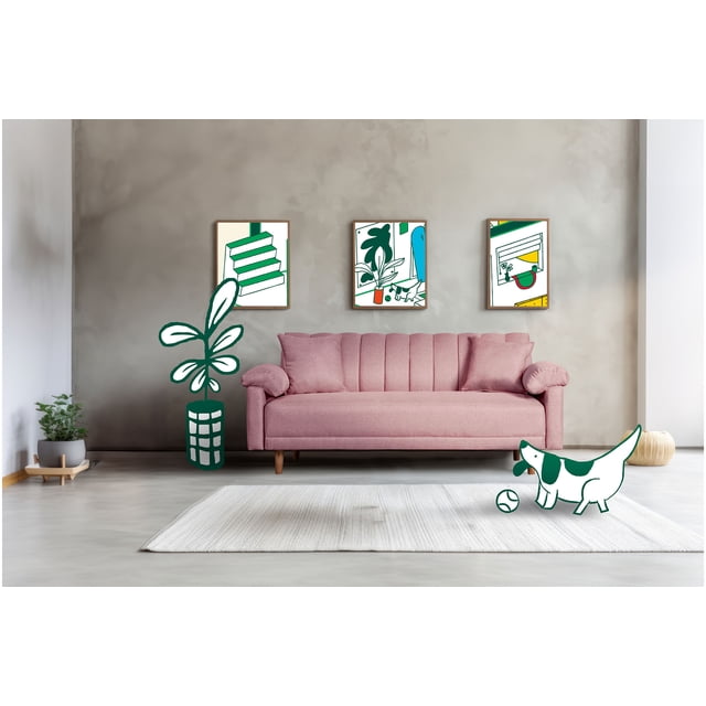 Sofá Cama Makora Modelo Brooklyn Lino Palo de Rosa