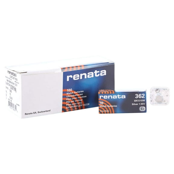 Strip of 10 Genuine Fresh Renata 362 SR721SW Swiss Made Silver 1.55v Batteries