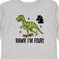 thumbnail image 4 of Inktastic 4th Birthday Party Dinosaur 4 Year Old Boys Long Sleeve Toddler T-Shirt, 4 of 5