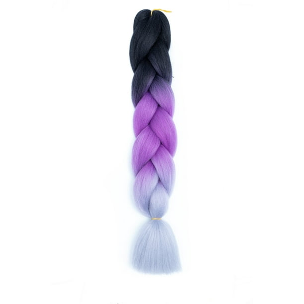 XmhyTop-A Extensiones de cabello sintético trenzado multicolor jumbo ombré de 60 cm, 3 piezas, perfectas para trenzas regulares y con giros DIY, C21