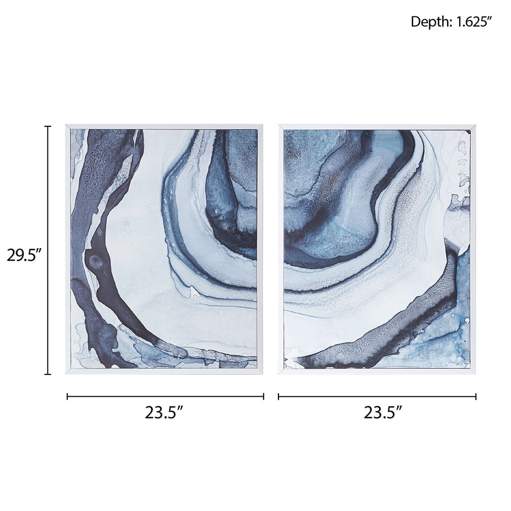 MAYEERTY Wavy Texture Diptych 2-Piece Framed Canvas Wall Art Set