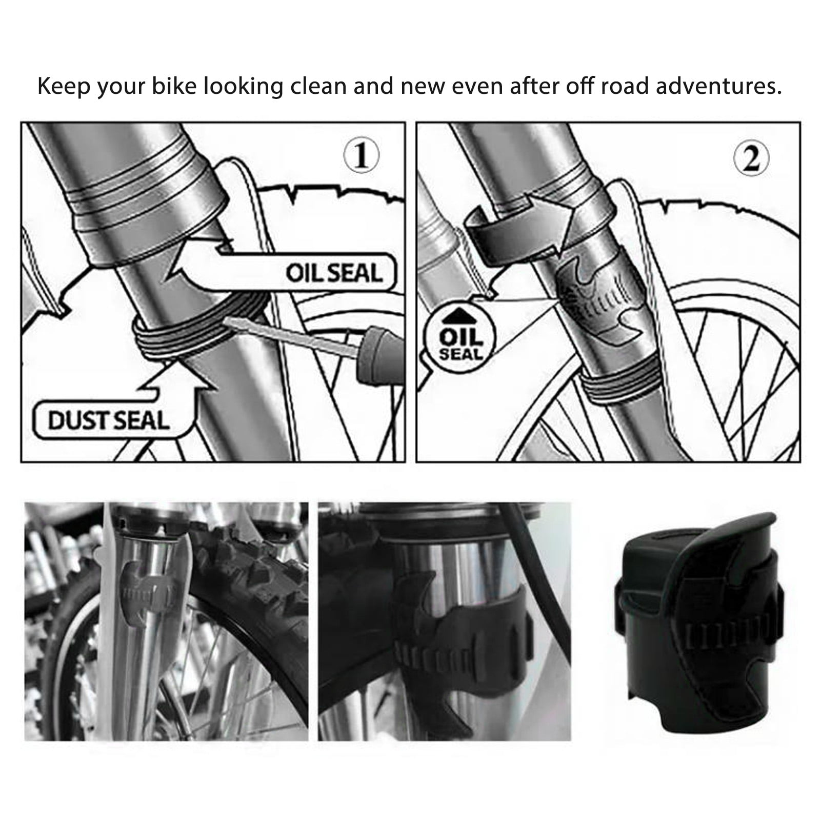 Motorcycle Front Seal Fork Cleaner Easy Install Leak Proof Dirt - Main Image