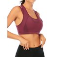thumbnail image 4 of FANNYC Women's Wireless Sports Bra Mesh High Impact Racerback Sports Bras Seamless Yoga Bra Full Coverage Workout Bra For Gym Running Workout,Black/Gray/Wine Red, 4 of 7