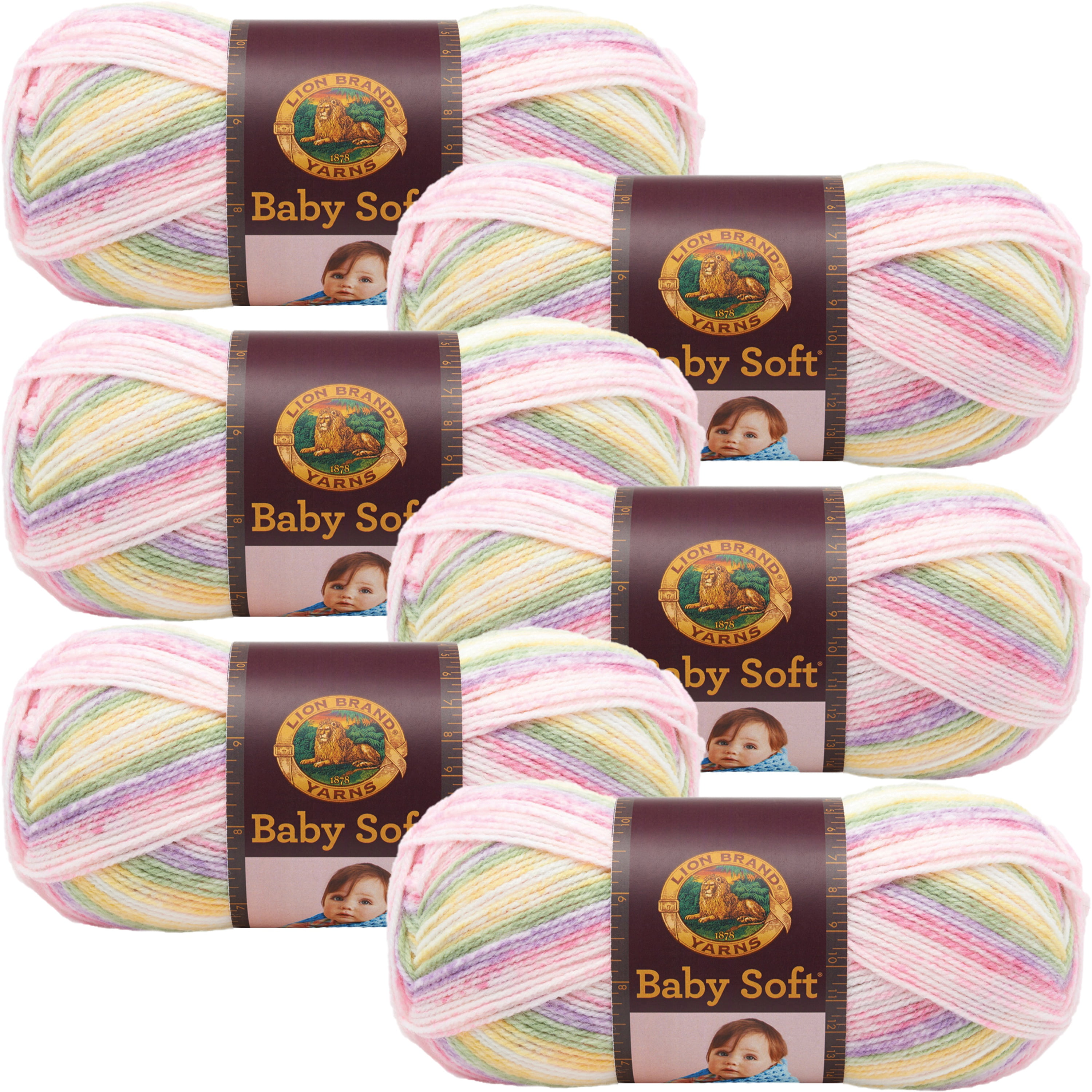Lion Brand Baby Soft YarnCircus Print, Multipack Of 6