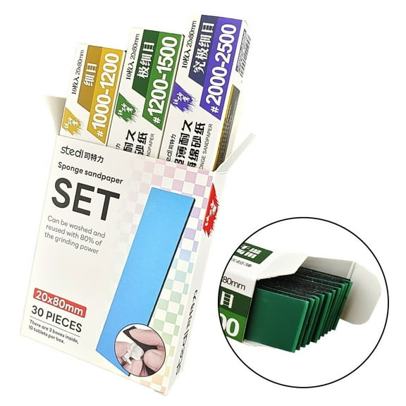 stedi Sanding Sponge for Model Gundam Building, Hobby Model Tools Hand Sanding Block Waterproof Wet Dry Reuse 1000 to 2500 Grit Sandpaper, 30 Sheets…