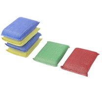 Unique Bargains Bowl Dish Sponge Rectangle Shaped Scrubber Cleaning Cleaner Pad 6pcs