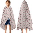 thumbnail image 3 of Light Pink Christmas Gnome Pattern Hooded Bath Towel，60"x35" for Ages 3 To 12 Kids, Quick Dry Lightweight Soft Microfiber Hood Beach Towel Cover Up for Kids, 3 of 7