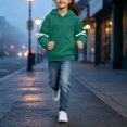 thumbnail image 7 of mgoYE Girls Fashion Hoodies Kids Cute Striped Long Sleeve Tops Hooded Sweatshirts, 7 of 7