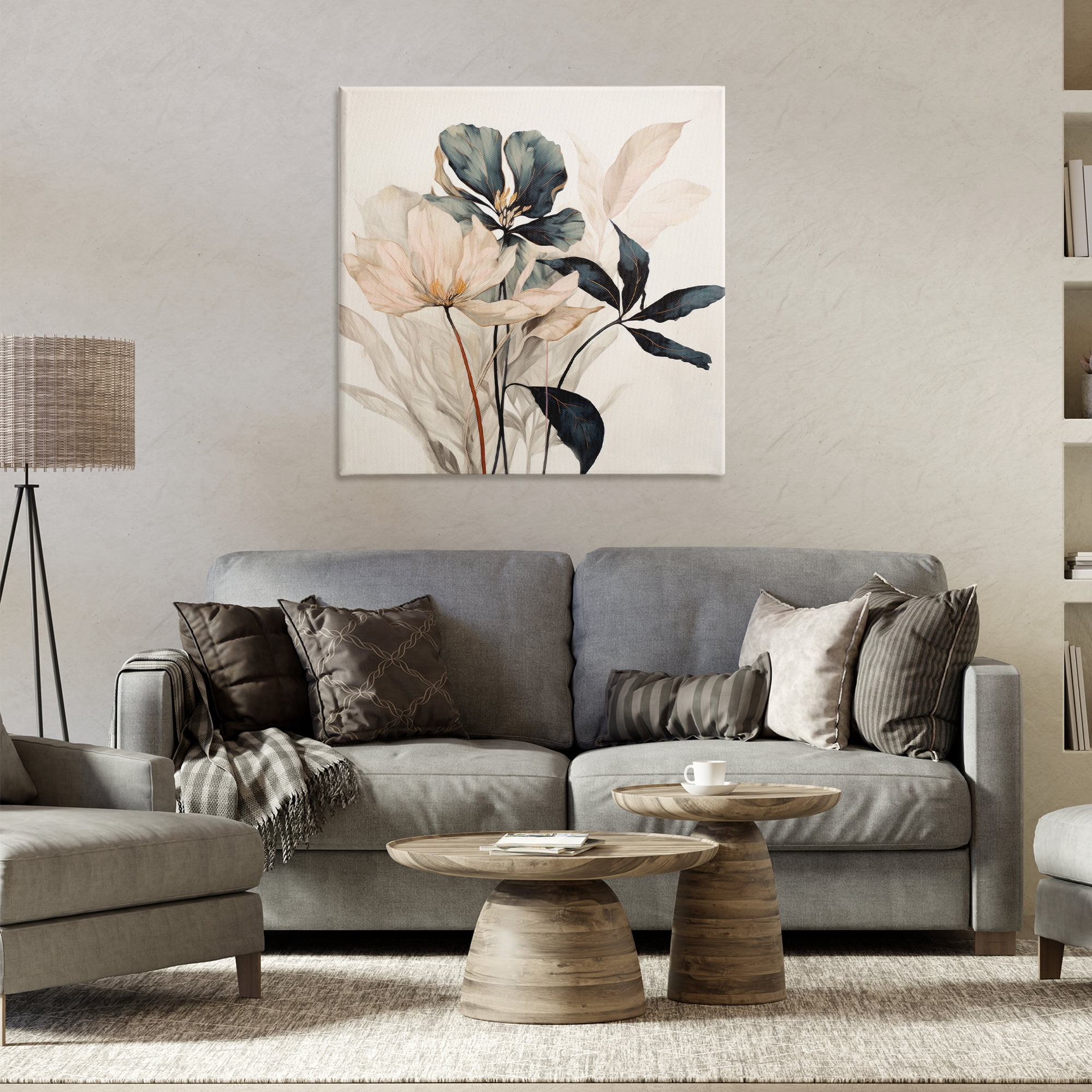 Stupell Industries Lovely Muted Blooms Plants & Flowers Painting Wrapped Canvas Art Print Wall Art, 30 x 30