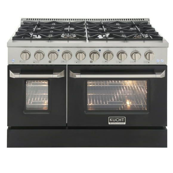KUCHT Professional 48-in Propane Gas Range with 8 Burners Grill/Griddle and Convection Oven