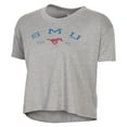 thumbnail image 2 of Women's Alternative Apparel  Gray SMU Mustangs Retro Jersey Headliner Cropped T-Shirt, 2 of 3