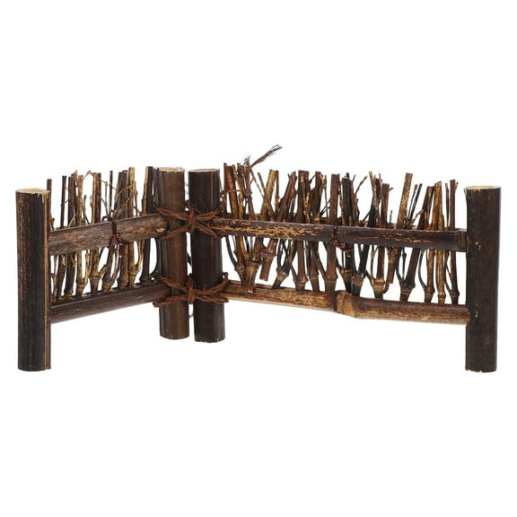 OFFIGAM Miniature Dollhouse Fence Accessory in Dark Brown, 1 Set for Detailed Decoration