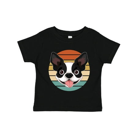 

Inktastic Boston Terrier Dog Retro Sunset Gift Toddler Boy or Toddler Girl T-Shirt