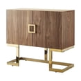 thumbnail image 3 of Posh Living Maleia 2-Doors Oak Veneer Wood Accent Chest in Walnut/Gold, 3 of 10