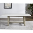 thumbnail image 3 of JERFIT 78 Inch White Marble Dining Table for 8, Rectangular Farmhouse Kitchen Table with Wood Base, White Wash Finish, 3 of 6