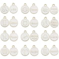 thumbnail image 1 of 24 piezas (2 juegos) dijes del zodíaco doce constelaciones dijes de metal esmaltados redondos dijes de doble cara para pulsera de collar de bricolaje (12 mm x 15 mm negro), 1 of 7