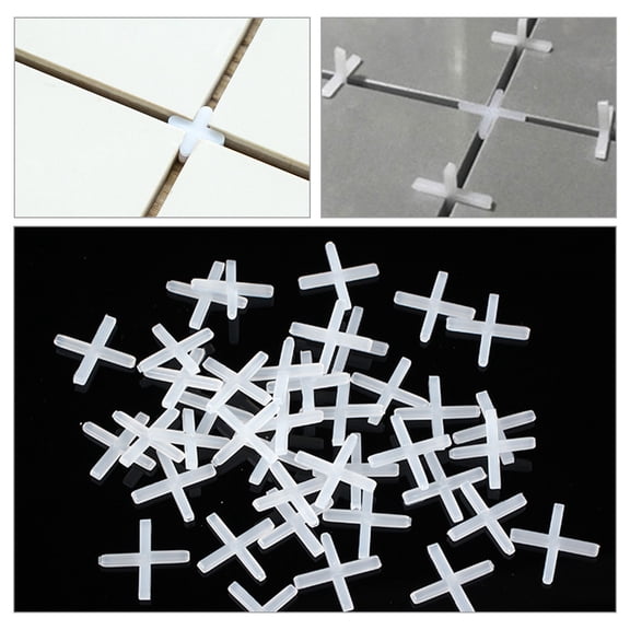 NICERIO 1000Pcs Wide Tile Spacers for Leveling Marble and Granite White PE