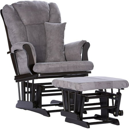 Storkcraft - Custom Tuscany Glider & Ottoman with Bonus Lower Lumbar Pillow - Black Finish, Choose Your Color