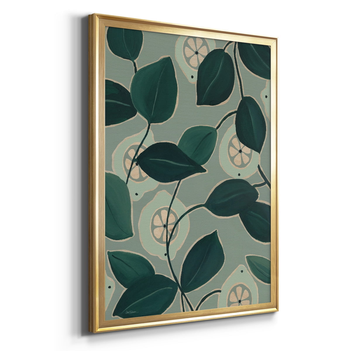 Monochrome Limes Premium Framed Print - Ready to Hang