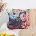 thumbnail image 5 of Boho Floral Throw Pillow Covers Set of 2 Colorful Bohemian Flower Decorative Cushions Pillowcase for Bedroom Sofa Home Decor, 16x16 Inch, Short Plush (Boho Floral 6), 5 of 6