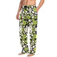 thumbnail image 2 of FORMRS Mens Pajama Pants with Pockets Sleepwear Lounge Bottoms Sizes S-2XL, Green Flower Pattern, 2 of 7