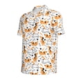 thumbnail image 2 of Vsdgher Cute Dog Print Men's Short Sleeve Stretch Polo Shirt, Moisture-Wicking Performance Polo Shirt, 2 of 8