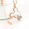 thumbnail image 3 of Collar con colgante de moda noble, collar con colgante de Mickey lindo de cristal de oro rosa, Simple y dulce Rojo Verde, 3 of 3