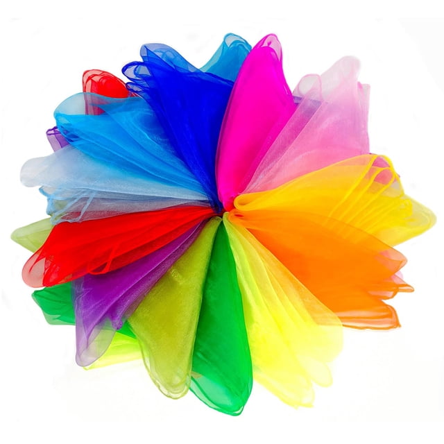 Bufandas de malabares Lolakee Dance Silk, 60 x 60 cm, para niños, 12 unidades