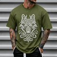 thumbnail image 2 of XIAONU Celtic Wolf Print T Shirt for Men Short Sleeve Crew Neck Casual Tops, 2 of 4