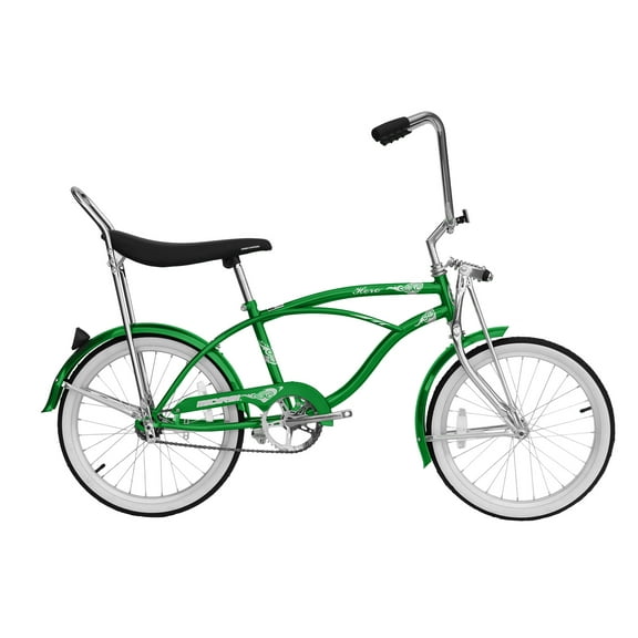 Wonder Wheels 20 Inch Beach Cruiser Lowrider Coaster Brake Single Speed Bicycle, Bike With Banana Seat Stainless Steel Spokes One Piece Crank Alloy Rims 36 H - Mint Green