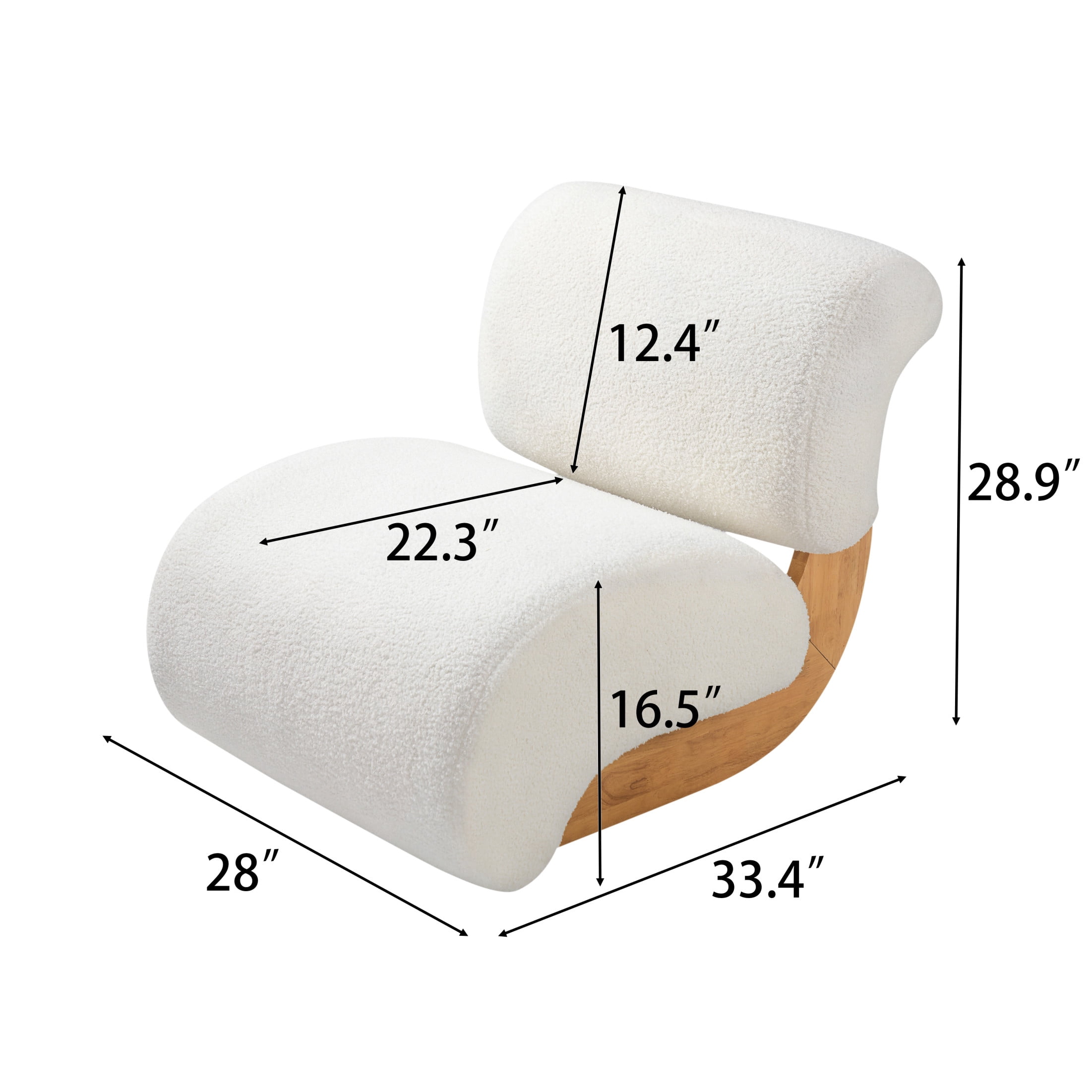 Christopher Knight Home 28.9" Boucle Accent Lounge Chair with Curved Backrest, Off-White