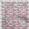 thumbnail image 3 of Soimoi Dog Printed, Poly Canvas Fabric, Decor Sewing Fabric by The Yard 56 Inch Wide,Decorative Fabric for Curtains Tote Bags, Pink, 3 of 5