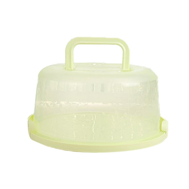 Advancent Caja de plástico redonda para pasteles, soporte de almacenamiento de pasteles con asa, cubierta de contenedor de postres, cajas de Organizadores de utensilios de cocina verde Advancent JJ22886-03