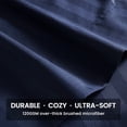 thumbnail image 4 of Sleep Zone Striped Cooling Sheets Set King Size - Fitted Flat Sheet & Pillowcase Sets 4 Piece - Super Soft Stripe Bed Sheet, Easy Care, Deep Pocket (Navy Blue, King), 4 of 7