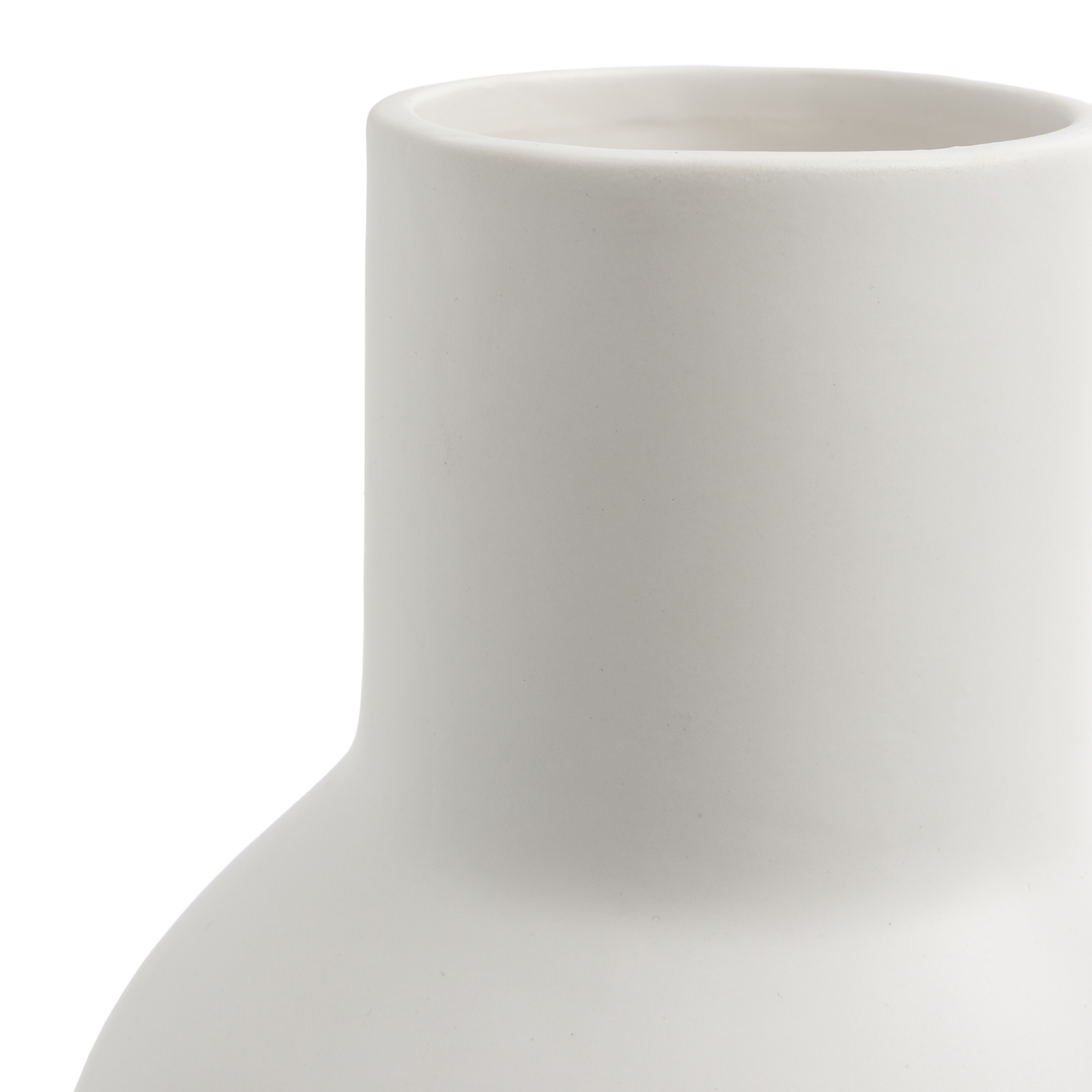 Better Homes & Gardens White Ceramic Soft Curve Decorative Vase, 10 Inch