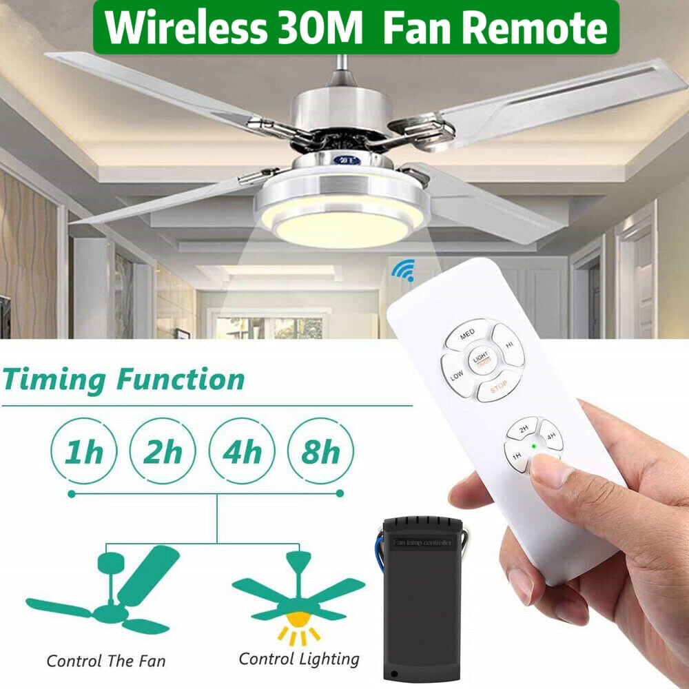New Wireless Timing Remote Control Receiver Universal Ceiling Fan Lamp Light Kit 