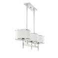 thumbnail image 5 of White with Polished Nickel Acccents Three Light Linear Chandelier from the Delphi Collection, 5 of 6