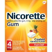 Nicorette Nicotine Coated Gum to Stop Smoking, 4mg, Fruit Chill Flavor - 160 Count+20ct