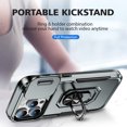 thumbnail image 3 of for iPhone 14 Pro Max Hard Case, with Camera Cover & Kickstand Holder, Built-in 360°Rotate Ring Stand Anti-scratch Drop Protection Magnetic Phone Case for Apple iPhone 14 Pro Max - Gray, 3 of 7