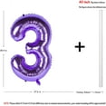 thumbnail image 2 of 40 Inch Purple Numbers 0-9 Birthday Party Decorations Helium Foil Mylar Number Balloon 3, 2 of 4
